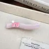 Horquilla de Cuero Color Macarrón Coreana de Nicho Pinza de Pato Dulce Moda Pinza para Flequillo Pinza Lateral Accesorios para el Cabello Tocado para Mujeres