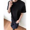 Estilo Americano 280g Algodón Espacial Capa de Aire Hombro Derecho Manga Corta Verano para Hombre Versión Boxy Anti-Arrugas Camiseta Rígida Manga Corta