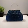 Bolso de Noche para Mujer, Flor Tridimensional Estilo Chino, Bolso de Novia de Moda para Comercio Exterior, Bolso de Mano Cruzado con Cadena de Moda para Mujer