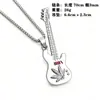 Collar Colgante de Guitarra de Música Hip-Hop Europea y Americana Transfronterizo Cadena de Suéter de Acero de Titanio Disco Callejero Colgante Joyería de Moda