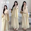 Toma real~ Conjunto de vestido de maternidad de estilo coreano de verano, suave y etéreo, de corte holgado, talla grande