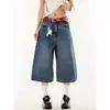 Jeans Delgados de Pierna Ancha para Mujer de Primavera y Verano, Pantalones Rectos Sueltos Cropped de Cintura Alta Adelgazantes