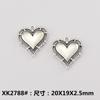 Accesorios de Joyería de Aleación DIY Colgante de Corazón de Durazno Aretes Collar Corazón Trenzado Placa de Palabra Pulsera Colgante Decorativo Hecho a Mano