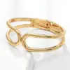 Moda Transfronteriza Europea y Americana Simple Versátil Líneas Metálicas Geométrico Redondo Hueco Simétrico Aleación Pulsera Estilo Mujer