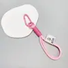 Llavero Colgante de Cuerda de Nylon Tejida de Doble Capa Hebilla en Forma de D Etiqueta Lavable Llavero Decoración Cadena para Bolso de Muñeca Accesorio