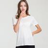 Loose silk top summer New plus size mulberry silk knitted short-sleeved T-shirt mulheres de cor sólida pescoço redondo pullover bottoming shirt