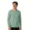 Camisetas Versátiles Cómodas de Cuello Redondo para Hombre Transfronterizas, Transpirables, Suaves y Amigables con la Piel para Primavera y Otoño, Camisetas de Manga Larga para Hombre