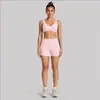 Conjunto de Roupas de Yoga Transfronteiriço para Mulheres, Conjunto de Top de Yoga Esportivo Fitness em Forma de U e Regata Casual Bonita para Corrida com Decote em V Profundo