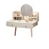 Tocador moderno y minimalista para dormitorios, una mesa de tocador pequeña adecuada para apartamentos pequeños, un tocador elegante y lujoso para niñas