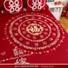 Almofada festiva bordada 'cem bênçãos' vermelha da noiva de casamento, conjunto completo de suprimentos para preparação de casamento para a noiva