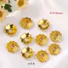 Banho de Ouro 18k Cor Fixa Base de Flor para Pulseira DIY Flor Oca com Pétalas Espaçador Flor Tampa de Flor Pacote de Materiais para Acessórios de Joalheria