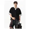 Camiseta Polo de Manga Corta con Empalme Falso de Dos Piezas, Estilo Nuevo Verano 2026, para Hombres y Mujeres, Marca de Moda, Corte Holgado, para Parejas, Casual, Versátil