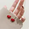 Pendientes Rojos de Amor para Mujer 2024 Nueva Moda Pendientes con Forma de Corazón Joyería para Orejas Pendientes de Primavera