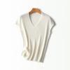 2025 Tricô Issey Miyake de Lã de Seda Feminino Gola V Solto Camada Base Top Primavera Cedo Lã de Seda de Amora
