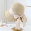26 Anos de Novos Estilos: Chapéu de Palha com Laço de Fita Estampado Off-White e Aba Larga, Estilo Coreano Primavera e Verão, Estilo Leve e Maduro, Respirável e Não Abafa