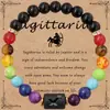 Venta Caliente Transfronteriza Doce Constelaciones Ágata Negra Ligera Cuentas de Colores con Tarjeta Pulsera Elástica para Mujer Femenina