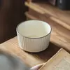 Tigela de Arroz com Textura de Grão Vertical Tigela de Cerâmica Estéreo para Arroz Tigela Pequena Simples Doméstica Louça de Alto Valor Tigela para Mingau Tigela para Sobremesa