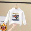 Camada Base Térmica de Fleece para Meninos Outono Inverno 2026 Novo Estilo Gola Semi-Alta Casual Roupa Íntima Camiseta Quente Versátil Top