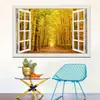 Cenário Florestal: Adesivos de Janela Falsa Criativos Populares com Efeito 3D para Decoração de Sala de Estar e Quarto de Casa Adesivos de Parede