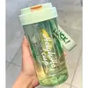 Libro Rojo Pequeño Cachorro de Coco Taza de Agua de Verano para Niñas Taza con Popote de Alto Valor Portátil Linda Estudiante Vaso de Plástico