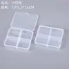 Caja de Joyería Transparente de PP con Cuatro Compartimentos, Caja para Piezas de Anzuelo, Caja de Costura de Papel de 4 Compartimentos, Caja de Almacenamiento y Organización para Empaquetado de Accesorios