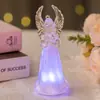 Anjo Pequeno Luminoso Colorido Novo Transfronteiriço Cristal Acrílico Enfeites de Anjo Decoração de Natal Anjo Luz Noturna