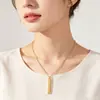 Nuevo Collar de Acero de Titanio para Hombres y Mujeres Personalidad Columna Rectangular Grabado de Caracteres Colgante de Acero Inoxidable Accesorios de Sentido Avanzado Collar