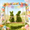 Venta Caliente Transfronteriza Conejo de Flockado de Simulación de Pascua Decoración para el Hogar y el Jardín Fabricante de Origen
