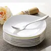 Vajilla de Porcelana Ósea Blanca Pura de Alta Calidad Sin Plomo Plato Plato de Arroz Plato Cuadrado para Sopa Doméstico Cerámica Resistente a Altas Temperaturas Apto para Microondas