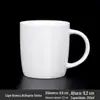 Caneca de cerâmica branca para impressão Logotipo texto Publicidade Copo de cerâmica Copo de presente Letras Copo de água Copo de café