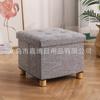 Popular Caja de Almacenamiento Artefacto Multifuncional Tela Sofá Taburete, Taburete Cambiador de Zapatos, Taburete de Almacenamiento Plegable