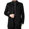Abrigo de doble cara para hombre de lana pura, estilo casual y de negocios, para invierno, con forro de plumón engrosado y desmontable