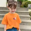Camiseta Super Estilosa com Estampa de Desenho Animado, Moda Verão 2026 para Meninas, Manga Curta de Algodão Puro, Top Casual
