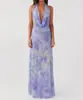Vestido de Moda sin Mangas con Estampado Personalizado para Mujer 2025 Verano Nuevo Sexy de Cuello Colgante Cintura Alta Falda de Cadera