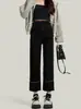 Pantalones Portátiles para Mujeres Embarazadas Postparto 2024 Otoño Nueva Moda Dobladillo Pierna Recta Holgada Ajustada Aspecto Jeans Versátiles
