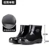 Botas de chuva de cor sólida, quentes, antiderrapantes e resistentes a odores, botas de chuva de cano alto e longas, sapatos impermeáveis de cano baixo, sapatos masculinos de moda curtos e resistentes ao desgaste