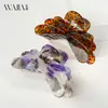 Wjia Pin Simple de Gama Alta de Ácido Acético Pin de Tiburón Patrón de Leopardo Pasador de Mariposa Accesorios para el Cabello Tocado Pin para la Cabeza de Mujer