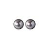 Aretes de botón redondos de perla gris Shijia de plata esterlina 925 para mujer, aretes simples, modernos, elegantes, de temperamento dulce E9930