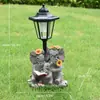 Lámpara Solar Hexagonal de Elefante Transfronteriza Adornos de Resina Estatua de Animal para Jardín Patio Decoración para Jardinería Exterior Adornos