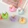 Adornos Pequeños Hechos a Mano de Resina DIY con Pegamento de Crema, Flores Simuladas, Donas en Forma de Corazón, Llaveros, Colgantes para Bolsos