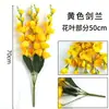 Flor Gladiolo Artificial Haste Única Decoração de Casa Arranjo de Flores Arranjo de Flores para Teto e Chão de Casamento Decoração de Cena de Hotel Flor de Seda