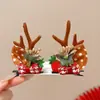 Chifres de Rena de Natal Transfronteiriços Decoração de Árvore Pequena Presilha de Cabelo de Natal Pelúcia Fofa Adereço de Cabeça para Festa de Feriado Acessórios de Cabelo para Meninas