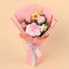 Ramo de lana tejido a mano de girasoles, flores de ganchillo para el Día del Maestro, ramo artificial creativo para expresar gratitud a los maestros