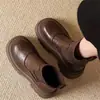 Botas Martin Retro Novas de Inverno 2026 para Mulheres, Estilo Britânico, Pequenas, Sola Grossa, Forradas com Lã, Botas Curtas de Caimento Ajustado, Botas Meia Canoa Bico Redondo