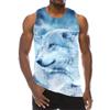 Chaleco informal sin mangas con estampado digital de animales para hombre, de tela de malla nueva, de comercio exterior transfronterizo