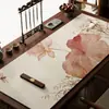 Nova Toalha de Mesa de Feltro com Pintura Estilo Chinês, Camada Dupla de Lótus, Tapete de Feltro, Pano de Feltro para Caligrafia, Ferramentas de Pintura e Caligrafia