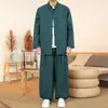 Otoño/Invierno 2026 Nuevo Estilo Chino Ropa para Hombre Jacquard Retro Traje Tang Conjunto Estilo Chino Talla Grande Holgado Casual Conjunto de Dos Piezas