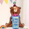 Globo de oso con forma de vela, pastel, base de pie, película de aluminio, diseño de globo para fiesta de cumpleaños, decoración de escena, suministros de ambiente