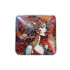 Ímã de Geladeira de Vidro de Cristal Pintura a Óleo Retro Americano Presente de Aniversário para Casal Adesivo Magnético de Vidro Coração Graffiti Colorido