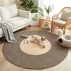 Alfombra de suelo tejida nórdica, juguete para gatos resistente a los arañazos, rascador para gatos duradero y que no suelta pelusa, cama integrada para gatos y perros, alfombrilla para dormir de cuerda de algodón